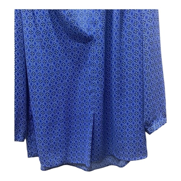 Laundry Shelli Segal Blouse Size XLarge Blue & White Long Sleeve Geometric
Тор - Picture 8 of 10